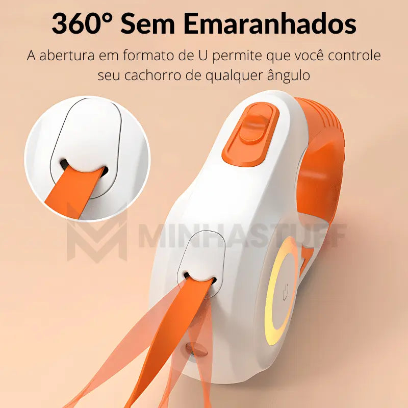 Guia Retrátil Automática com Lanterna para Pets - STUFF