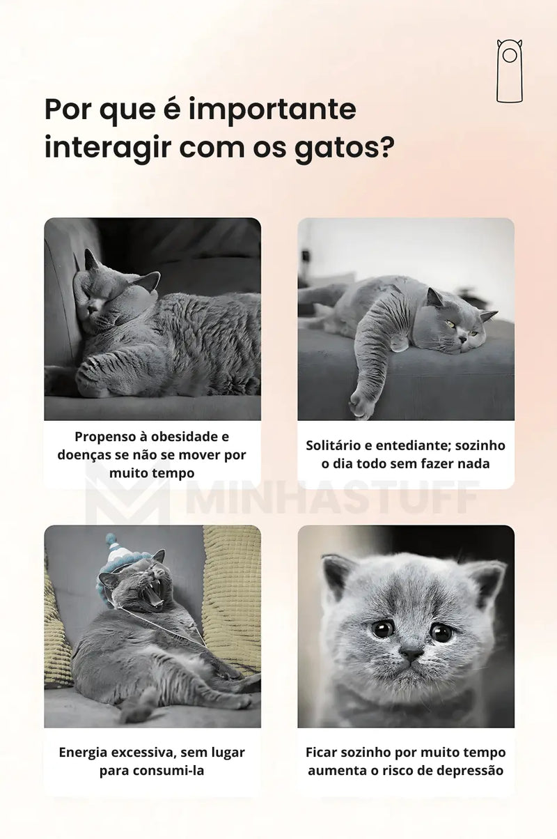 Laser Interativo Inteligente Automático para Gatos - STUFF