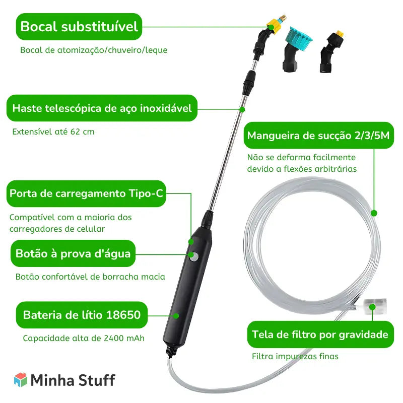 Pulverizador Elétrico 5 em 1 Portátil Recarregável - STUFF